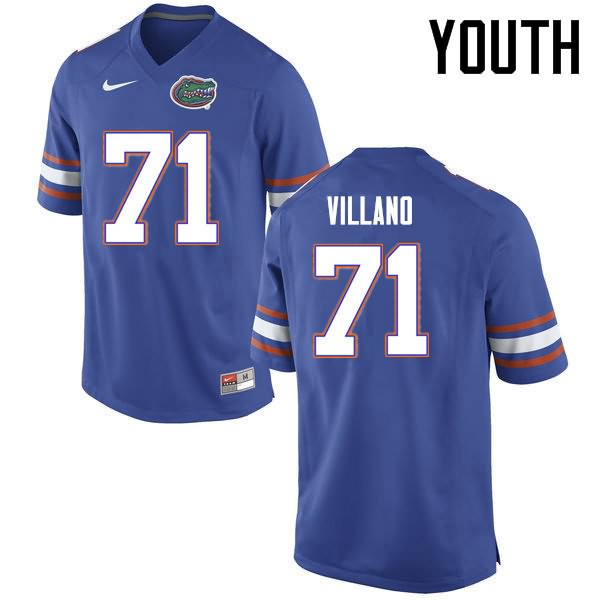 Youth NCAA Florida Gators Nick Villano #71 Stitched Authentic Nike Blue College Football Jersey MCX7565XC